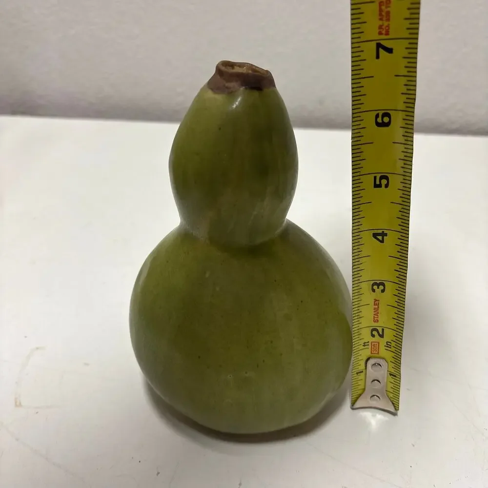 Vtg Patricia Garrett Gourd Squash Pottery Vase 6.5